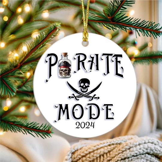 Discover Pirate Mode Ornament, Pirate Gifts Ornament, Pirate Party Ornament, Cruise Ornament, Funny Ornament, Caribbean Pirates, Funny Skull Ornament