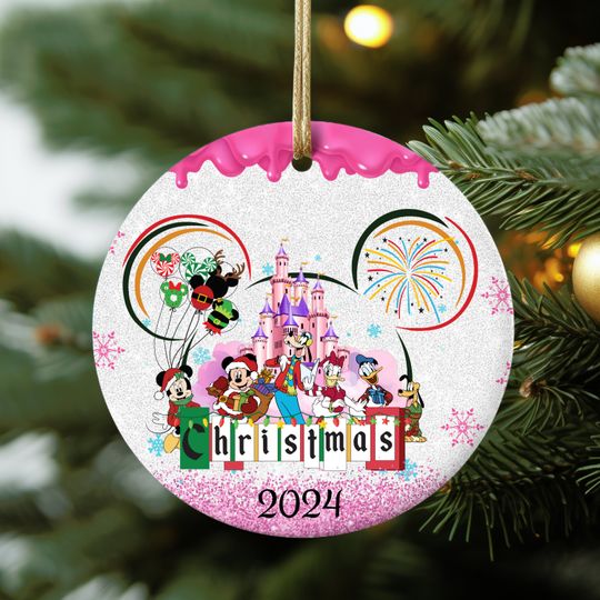 Christmas Disney Mickey and friends Ornament, Disney Castle Ornament, Disneyland Ornaments, Disney Trip Ornament, Christmas 2024 Ornament