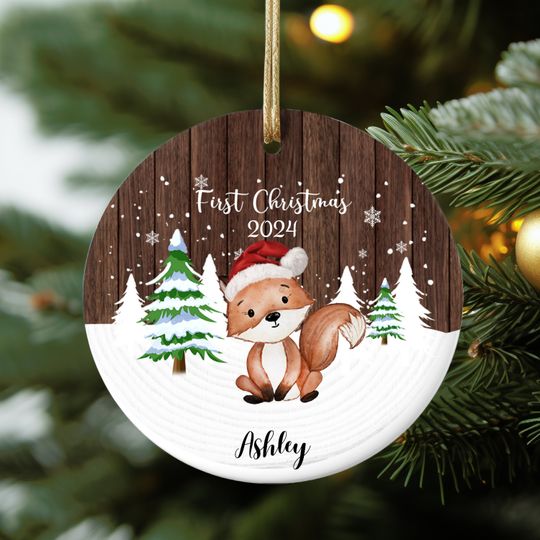 Discover Custom Baby's First Christmas Ornament 2024,Custom Squirrel Holiday Keepsake ,Newborn Boy or Girl Tree Decoration, Christmas Gift Ornament