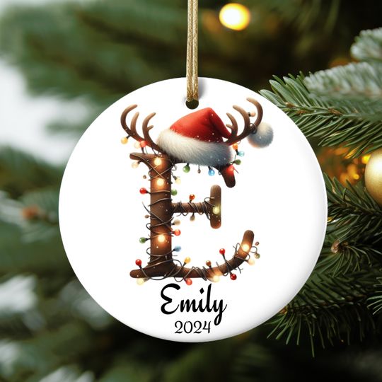 Custom Letter Name Ornament, 2024 Family Ornament ,Personalized Initial Ornament, Christmas gift, Family Keepsake Gifts, Monogram Ornament