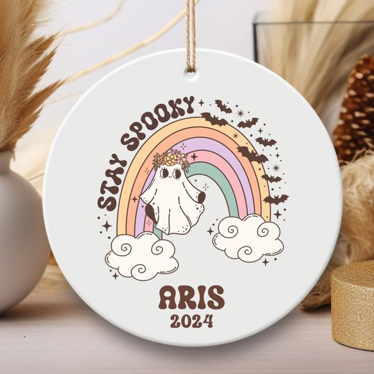 Discover Personalized Kids Halloween Ornaments Stay Spooky Halloween Decor 1st Halloween Gifts For Kids Custom Halloween Ornament For Baby