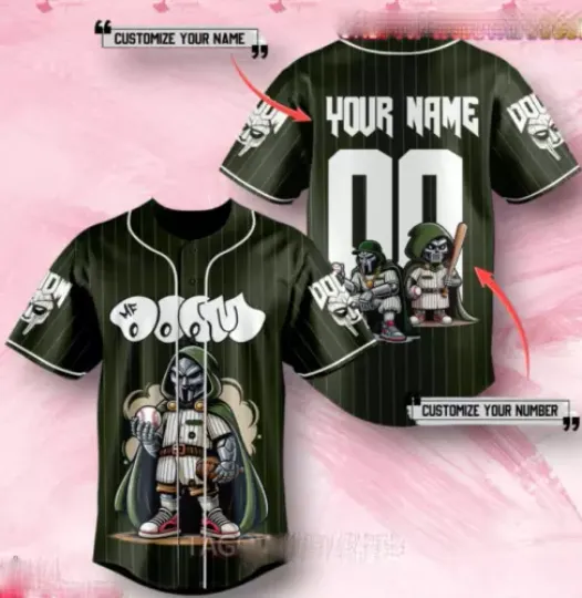 Discover Personalized Mf Dooom Baseball Player Jersey 3D Shirt Short Sleeves Unisex All Size