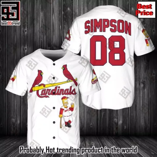 Personalized-Homer Simpson St.Louis Cardinals Baseball Shirt