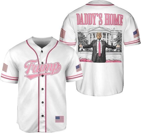 Discover Trump 2024 Baseball Jersey, Make America Great Again Jersey, Trump Daddy's Home Baseball Jersey, 47th President Trump Support, Trump Shirt