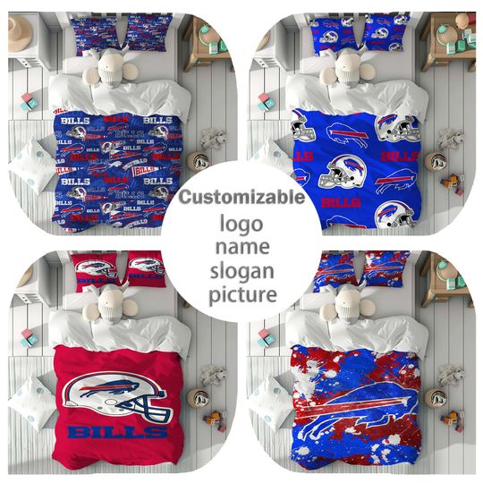 Custom Name Duvet Cover Set Buffalo Bills Children Room Quilt cover Bedding Set Pillowcase Home Decor Comfortable Gift for Friends.