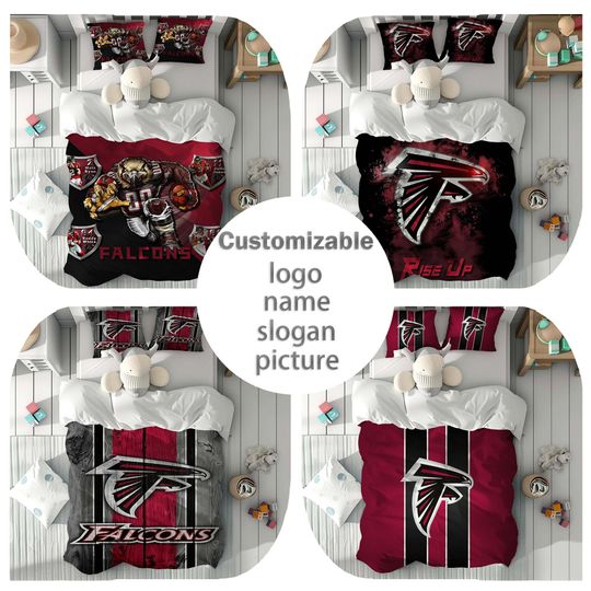 Custom Name Duvet Cover Set Atlanta Falcons Children Room Quilt cover Bedding Set Pillowcase Home Decor Comfortable Gift for Friends.