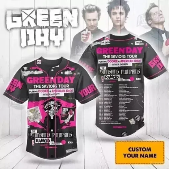 Personalized Green Day The Saviors Tour 2024 Baseball Jersey Unisex Shirt