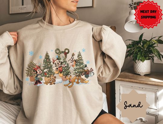 Minnie Mickey Merry Christmas Sweatshirt, Disney Christmas Sweatshirt