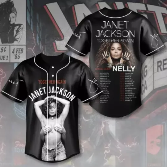 Janet Jackson Together Again Tour 2024 Baseball Jersey Shirt For Men Women