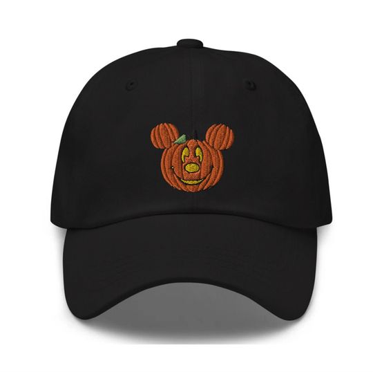 Mickey Pumpkin Embroidered Hat - "Dad Hat" Style