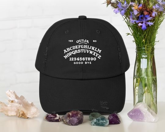 Discover Halloween Hat Ouija Board Distressed Cap Gothic Gift for Goth Witchy Gift