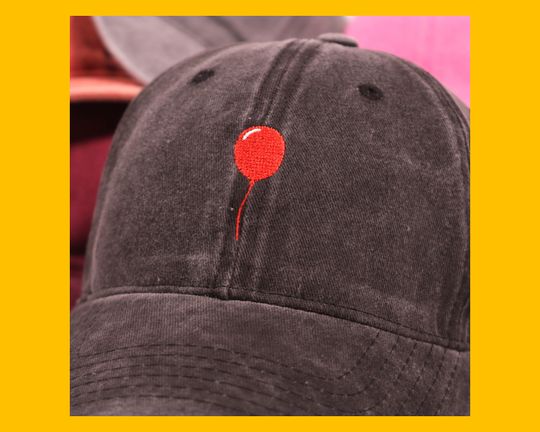 Halloween Clown Red Balloon Embroidered Dad Hat For Horror Movie Fans