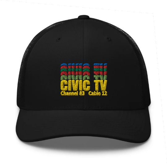 Discover Civic TV Videodrome Hat - Embroidered | Unisex Trucker Cap, 80s Horror Movie
