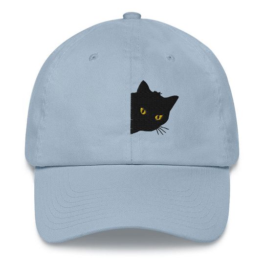 Discover Embroidered Black Cat Hat, Cute Halloween Cap, Gift for Cat Mom