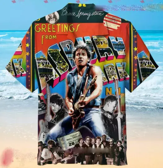 Bruce Springsteen Hawaiian Shirt Greetings From Asbury Park Gift For Fans