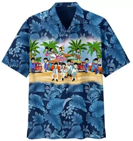 The Beatles Hawaiian shirt. beach 3d hot, Dad gift