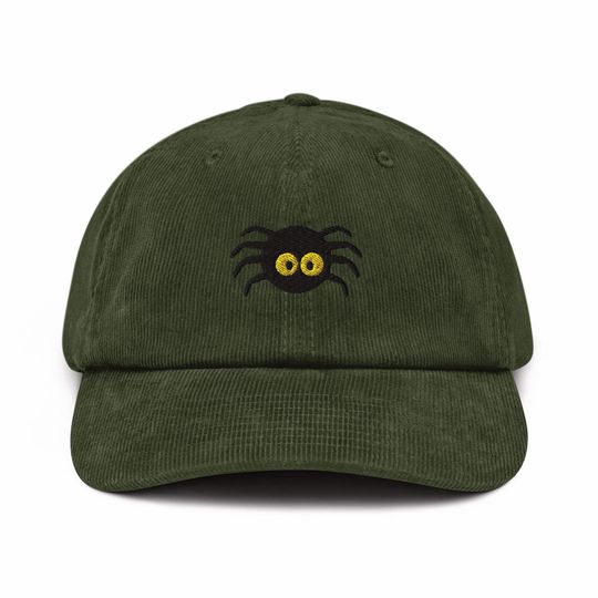 Discover Spooky Spider Embroidered Corduroy Hat