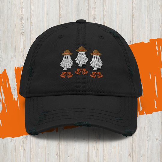 Park Ranger Ghost Halloween National Park Embroidered Distressed Dad Hat, Granola Girl Gift