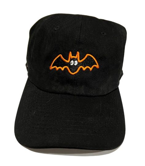 embroidered baseball cap, bat, halloween, hat