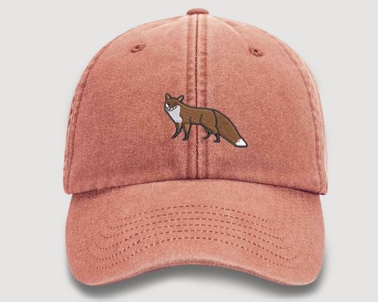Discover RED FOX Embroidered Baseball Cap, Wildlife Baseball Hat with Animal on It