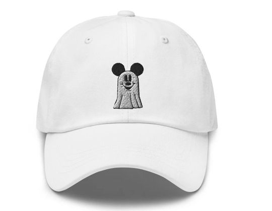 Discover Mickey Ghost (Option A) Embroidered Hat - "Dad Hat" Style - Over 30 Colors