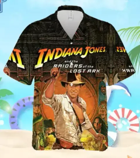 1981 Indiana Jones And The Raiders Hawaiian Shirt Unisex Short Sleeves All Sizes