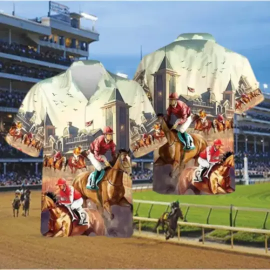 Kentucky Derby Horse Racing Hawaiian Shirt, Horse Racing Shirt, Horse Racing Shi