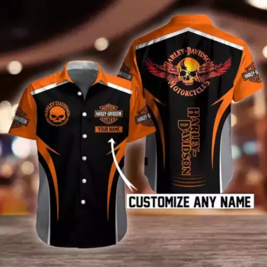 Discover Personalized Harley Motorcycles Hawaiian Print Shirts Men Women