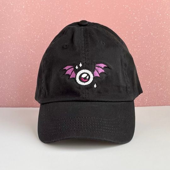 Discover Eyeball Bat Embroidered Hat with Adjustable Strap Back, Adult Unisex