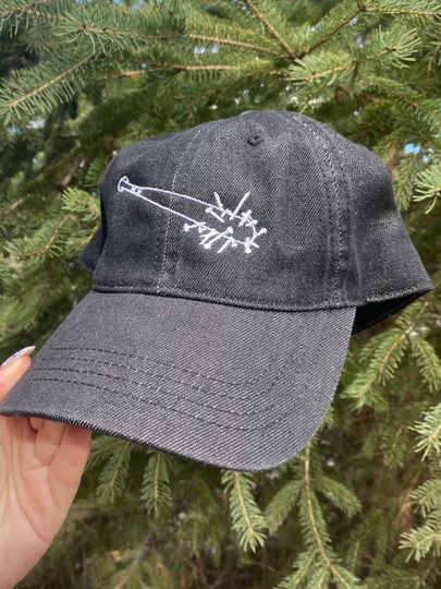 Discover Spiked Bat Embroidered Denim Hat | Alternative Hat | Baseball Cap | Dad Hat