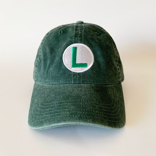 Luigi L Embroidered Cap Mario Cap Halloween Costumes Embroidered Hat