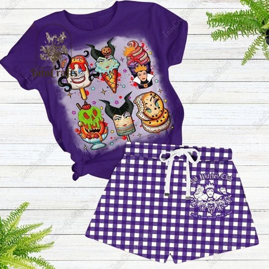 Halloween Disney Villains Club T-Shirt/Shorts, Disneyland Pajamas Set
