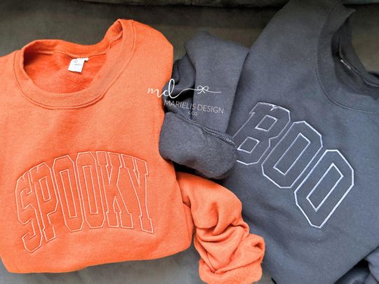 Discover Spooky Boo  Embroidered Shirt, Boo Shirt, Comfort Color Embroidered Shirt