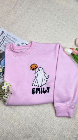 Discover Halloween Embroidery Sweatshirt, Embroidered