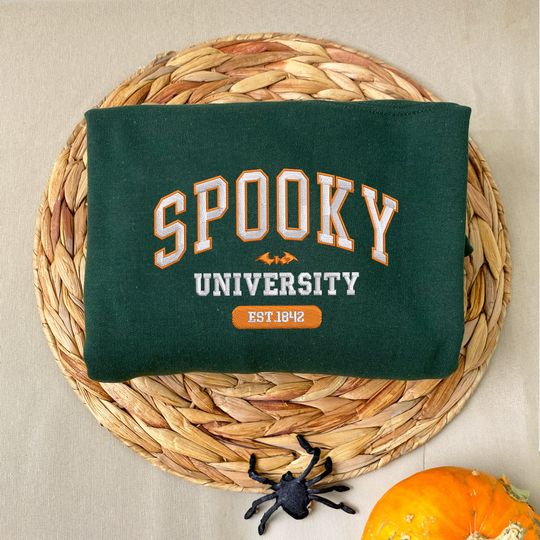 Halloween Shirt, Spooky University Embroidered Sweatshirt, Halloweentown Shirt