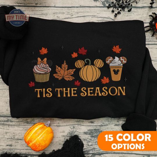 Discover Autumn Embroidered Sweatshirt, Tis The Season Embroidered Sweatshirt