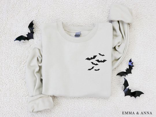 Discover Embroidered Bats Sweatshirt, Halloween Sweatshirt, Its Frickin Bats, Fall Sweatshirt Women