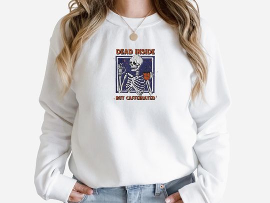 Discover Embroidered Skeleton Sweatshirt, Embroidered Sweatshirts, Halloween Crewneck Sweatshirt