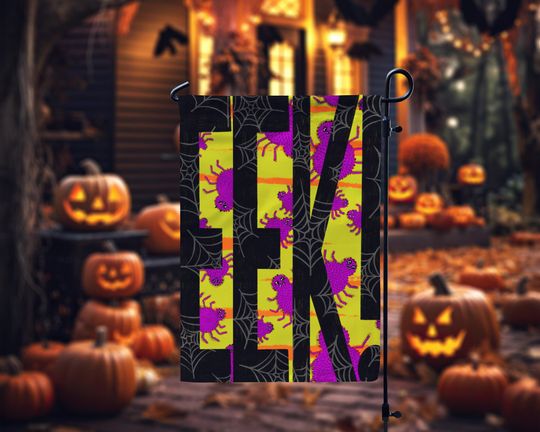Discover Scary Spider Halloween Garden Flag, Halloween Spider House Flag, Trick or Treat Flag