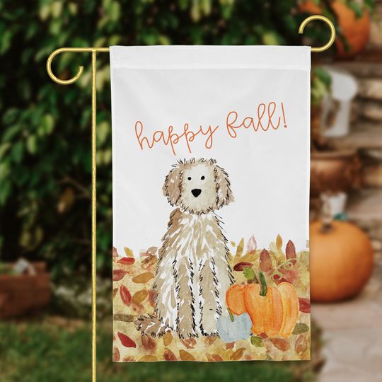 Discover Goldendoodle Fall Pumpkin Yard Flag, Thanksgiving Labradoodle Yard Decoration