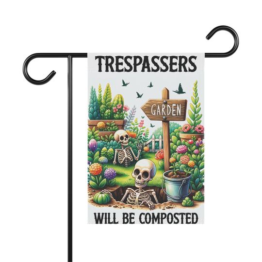 Discover Garden & House Banner | Skeleton | Garden Flag
