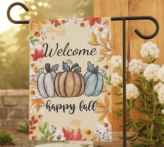 Discover Happy Fall Autumn Garden Flag Home Garden Decor Porch Patio Fall Garden Flag