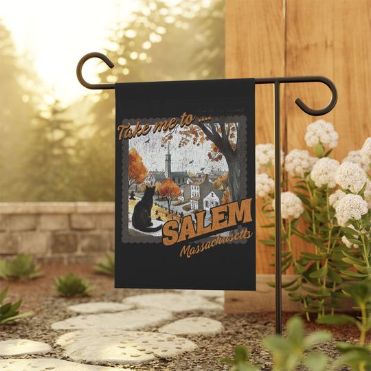 Halloween Garden Flag Take Me To Salem Black Garden Flag Outdoor Halloween