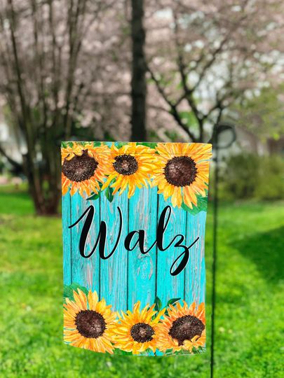 Discover Aqua Barn Wood Sunflower Garden Flag  , Summer Sublimation, Sublimation Designs