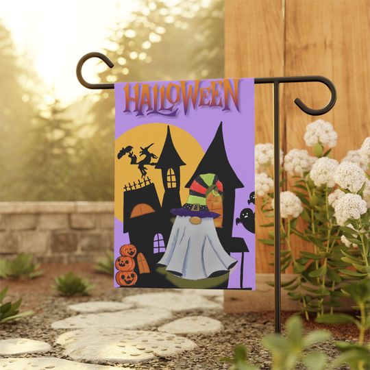 Discover Halloween Gnome Yard Flag, Trick or Treat | Halloween Garden Flag | Gnome Garden Flag