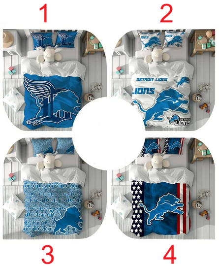 Duvet Cover Set Detroit Lions Boy Room Quilt cover Bedding Set Pillowcase Home Decor Comfortable Gift for Friends.