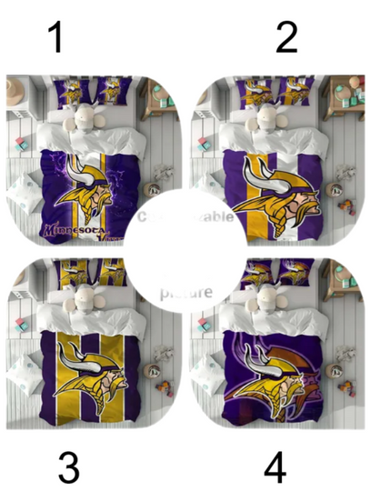 Minnesota Vikings Duvet Cover Set Children Room Quilt cover Bedding Set Pillowcase Home Decor Comfortable Gift for Friends.