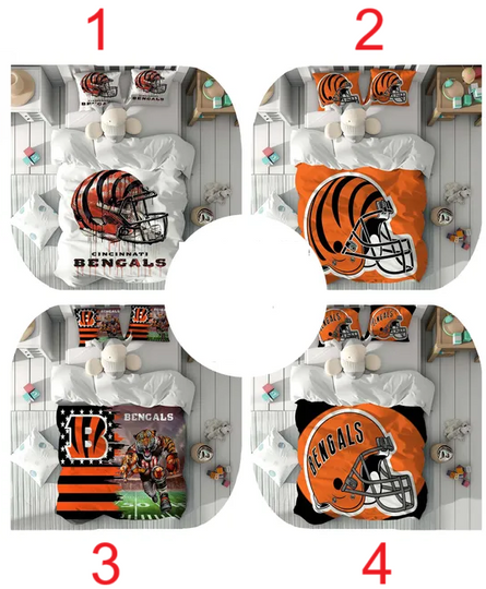 Discover Duvet Cover Set Cincinnati Bengals Children Room Quilt cover Bedding Set Pillowcase Home Decor Comfortable Gift for Friends.