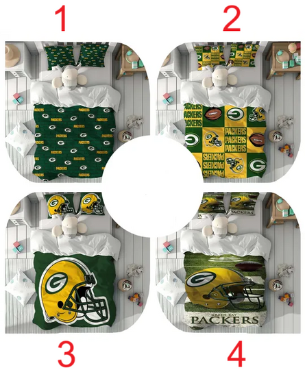 Duvet Cover Set Green Bay Packers Boy Room Quilt cover Bedding Set Pillowcase Home Decor Comfortable Gift for Friends.