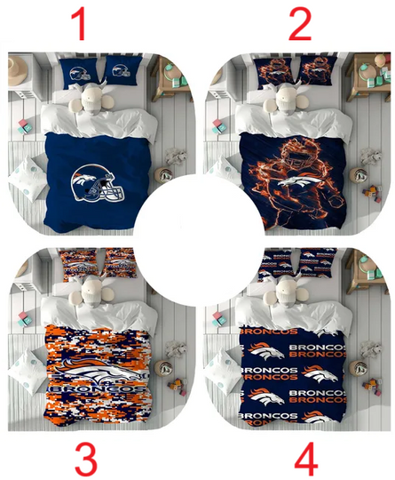 Duvet Cover Set Denver Broncos Boy Room Quilt cover Bedding Set Pillowcase Home Decor Comfortable Gift for Friends.